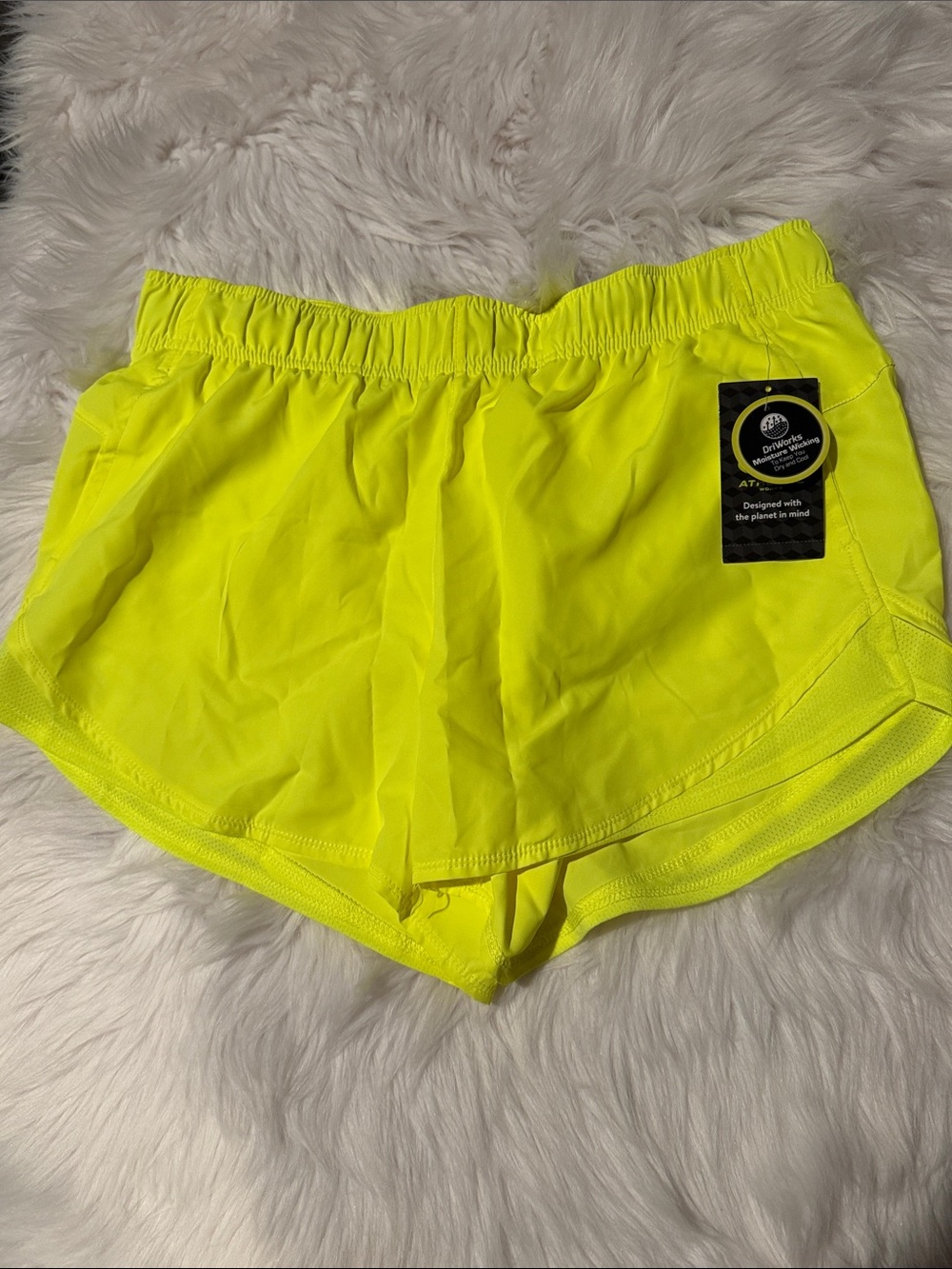 Athletic Works Neon Yellow Women's Athletic Shorts